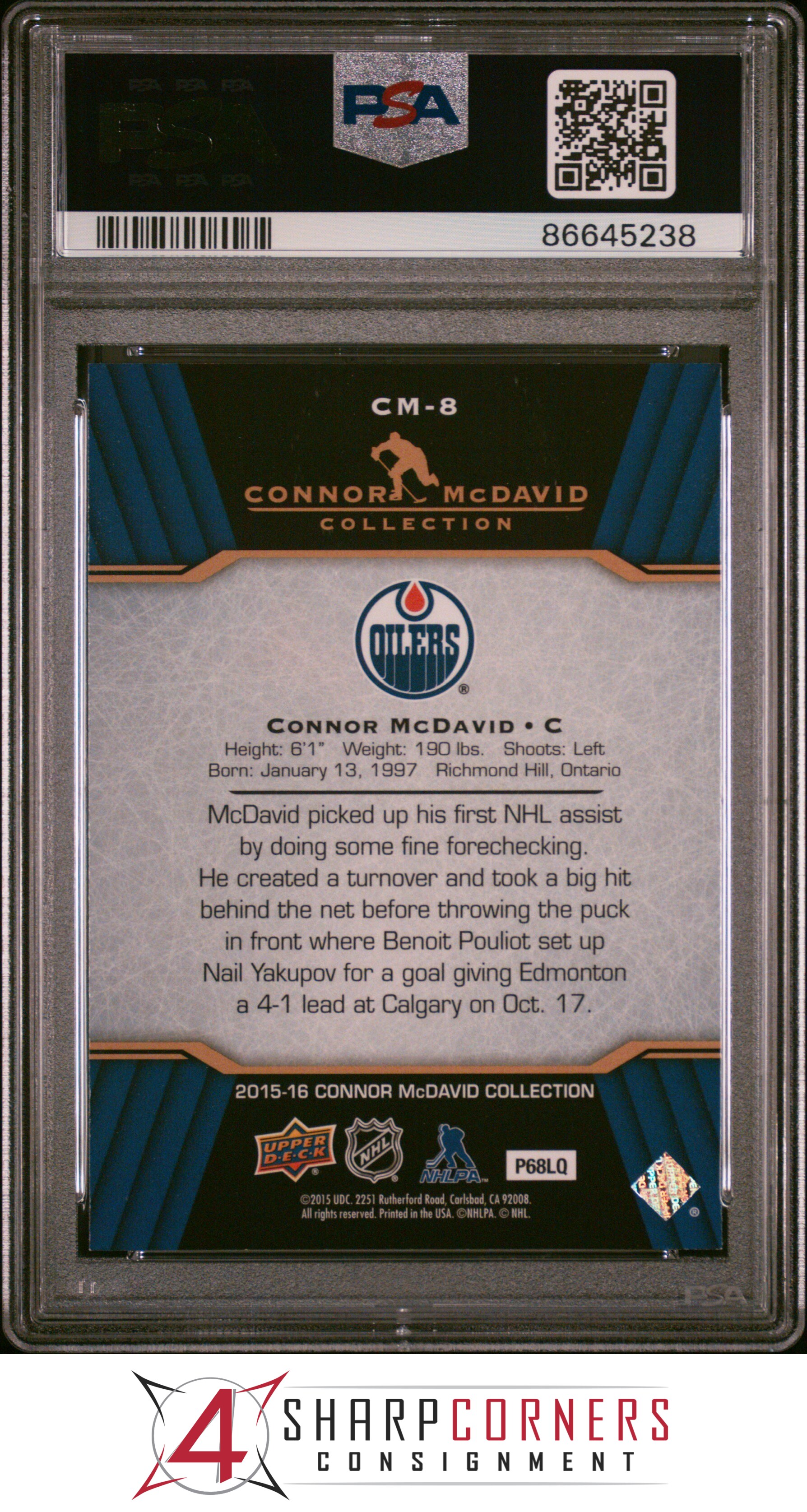 2015 UPPER DECK CONNOR McDAVID COLLECTION #CM-8 RC PSA 10 - Picture 4 of 10