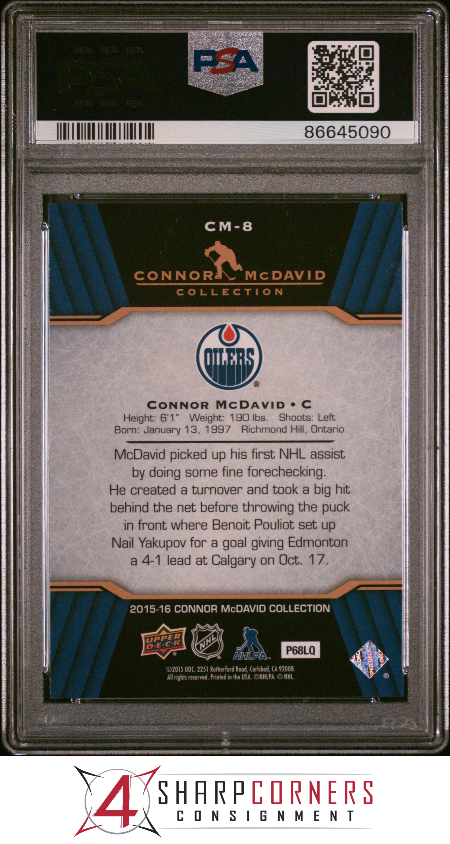 2015 UPPER DECK CONNOR McDAVID COLLECTION #CM-8 RC PSA 10 - Picture 6 of 10