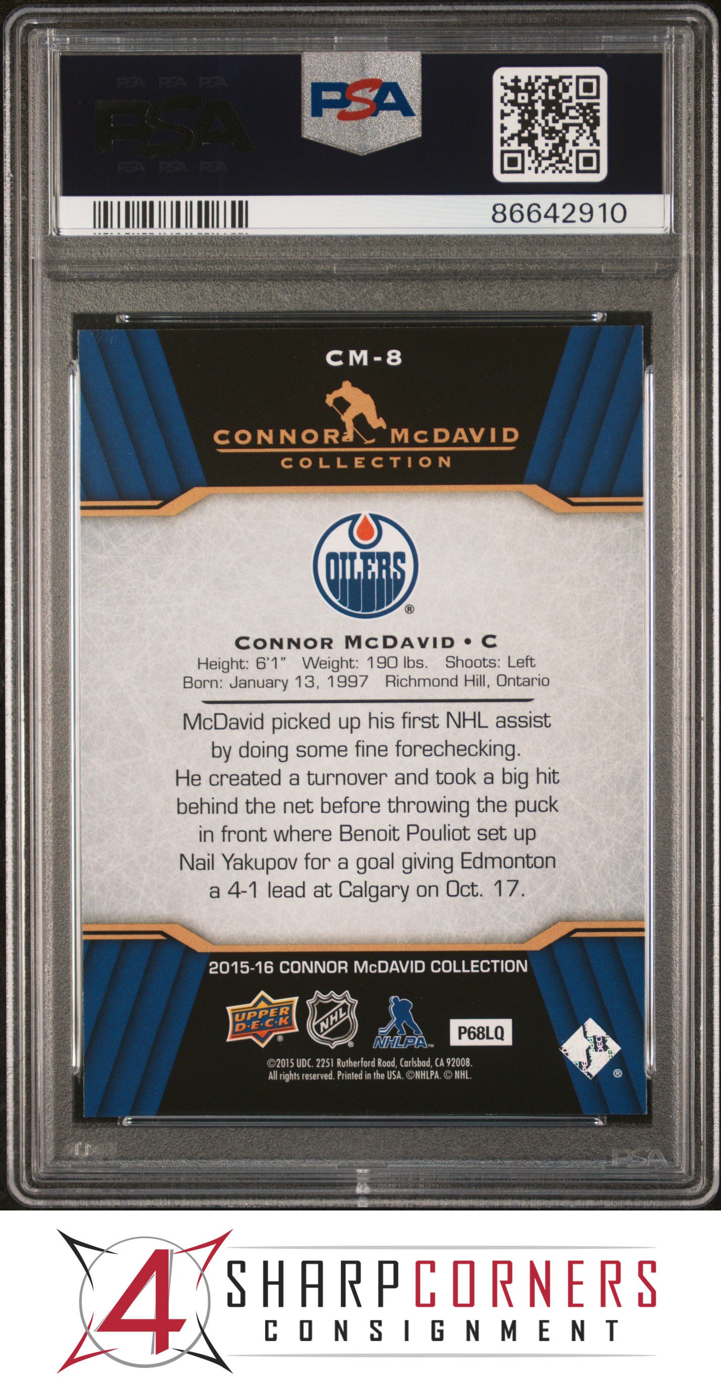 2015 UPPER DECK CONNOR McDAVID COLLECTION #CM-8 RC PSA 10 - Picture 10 of 10