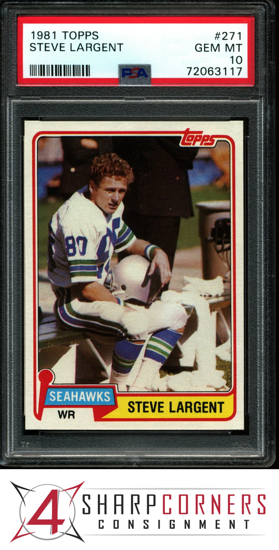 1981 TOPPS #271 STEVE LARGENT SEAHAWKS HOF PSA 10 A3563381-117