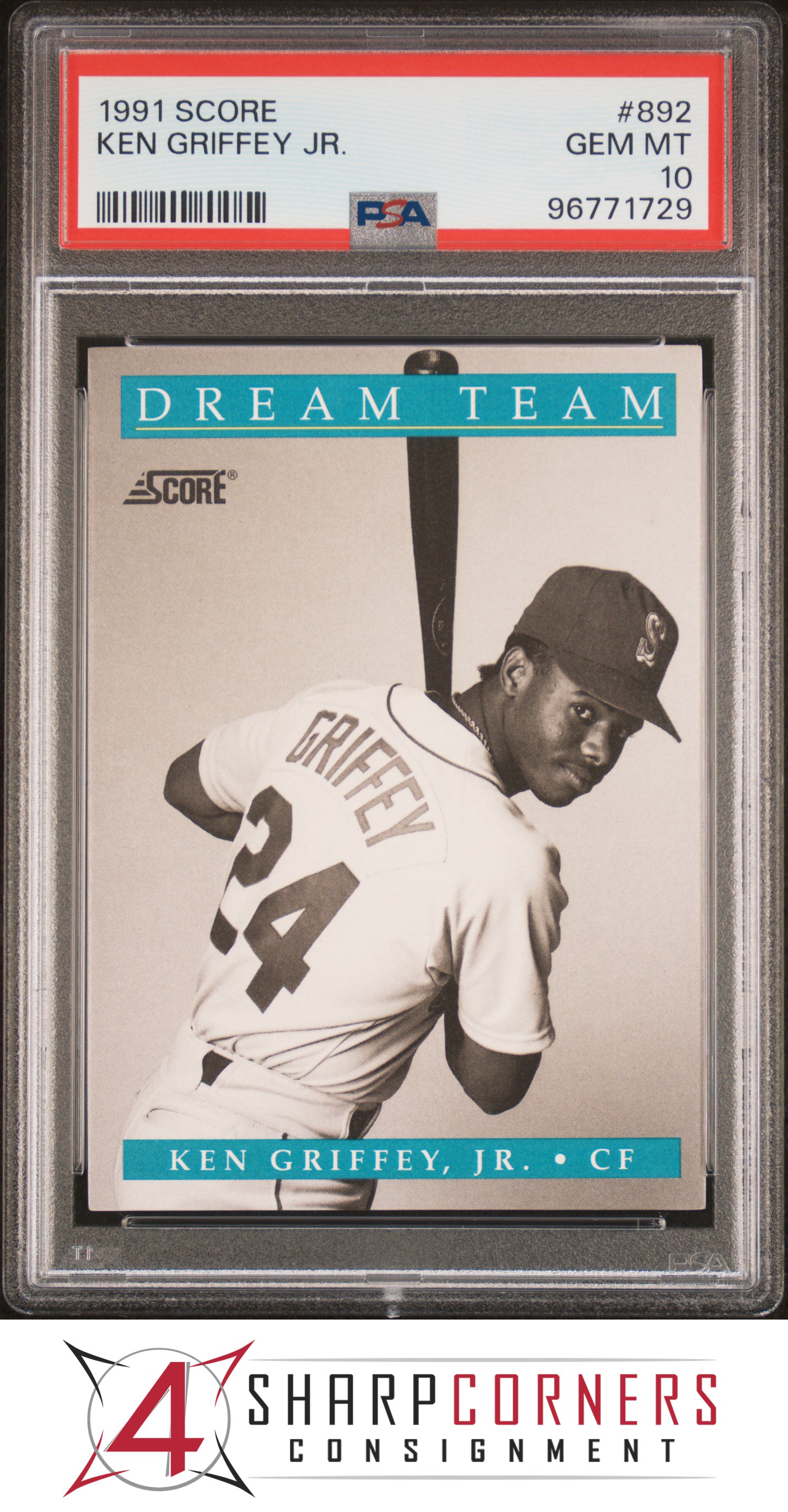 1991 SCORE #892 KEN GRIFFEY JR. DREAM TEAM MARINERS HOF PSA 10 - Picture 13 of 64