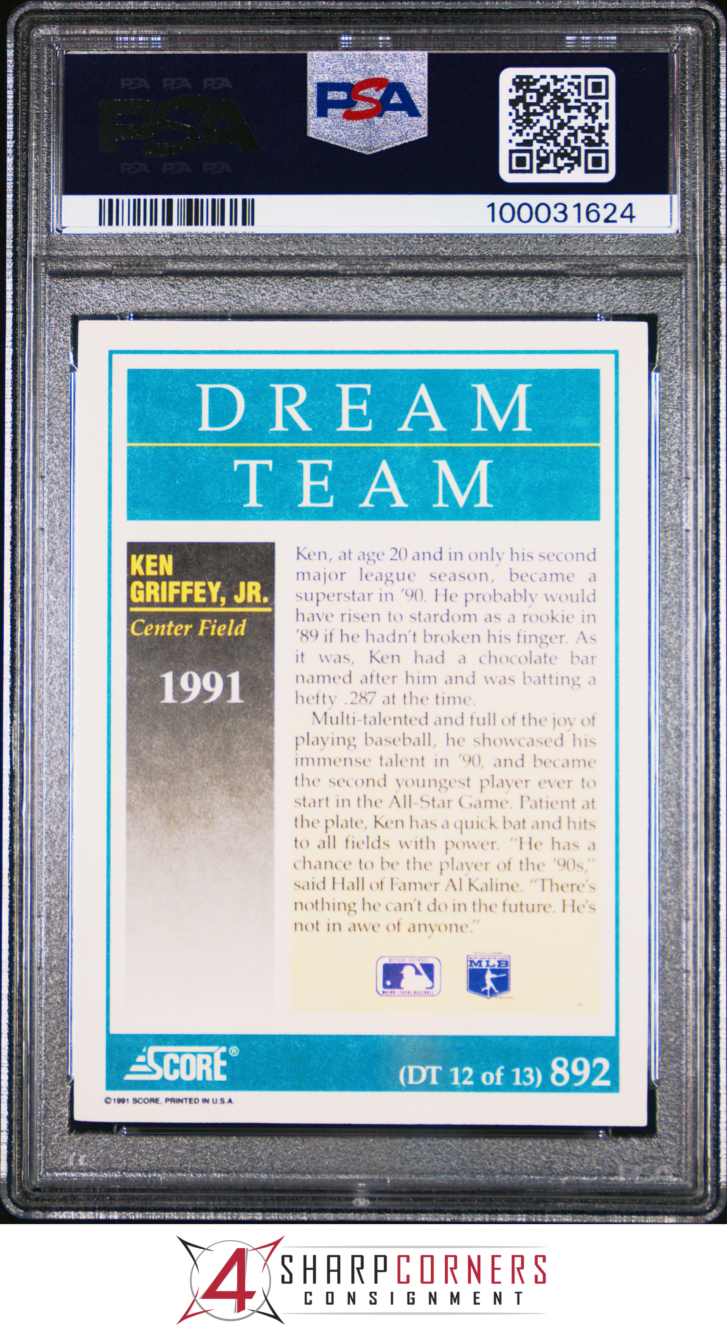 1991 SCORE #892 KEN GRIFFEY JR. DREAM TEAM MARINERS HOF PSA 10 - Picture 34 of 64