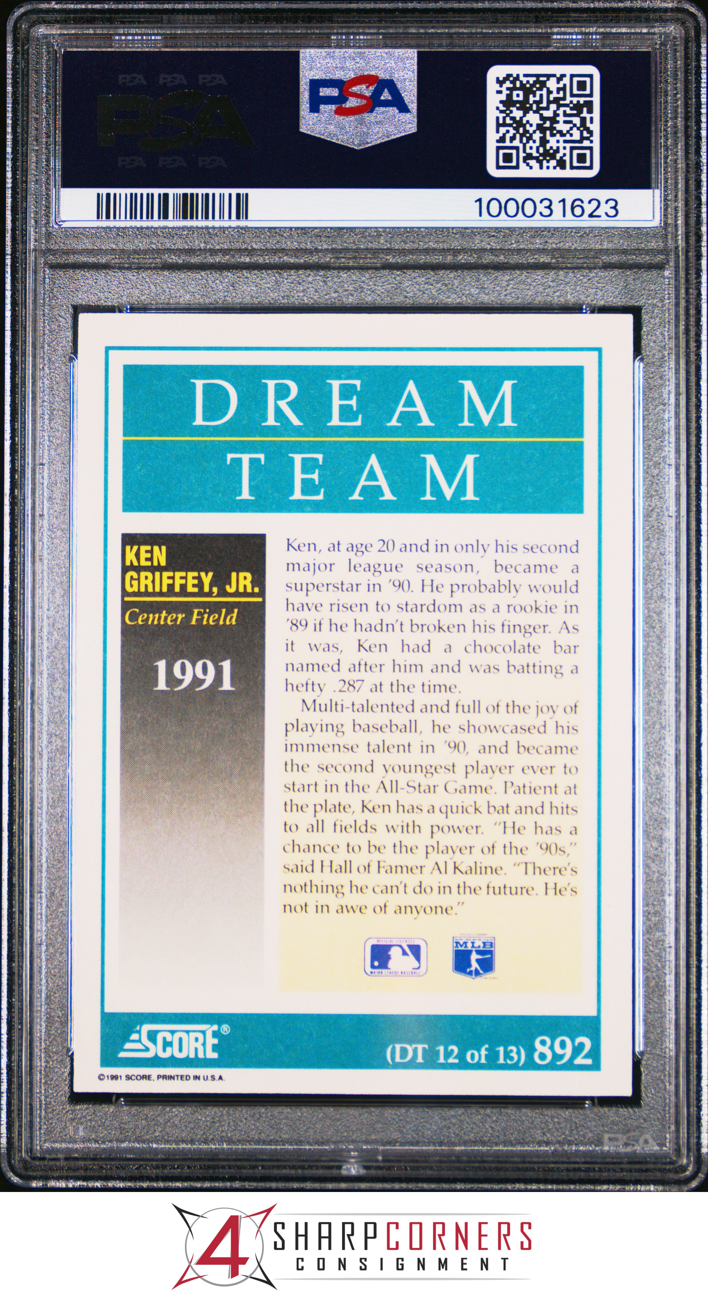1991 SCORE #892 KEN GRIFFEY JR. DREAM TEAM MARINERS HOF PSA 10 - Picture 38 of 64