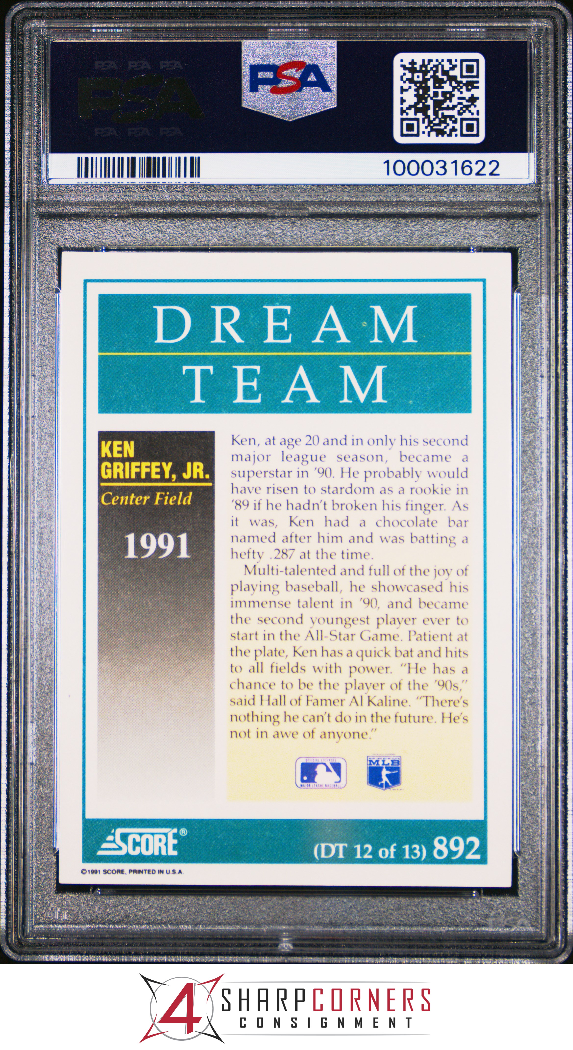1991 SCORE #892 KEN GRIFFEY JR. DREAM TEAM MARINERS HOF PSA 10 - Picture 40 of 64
