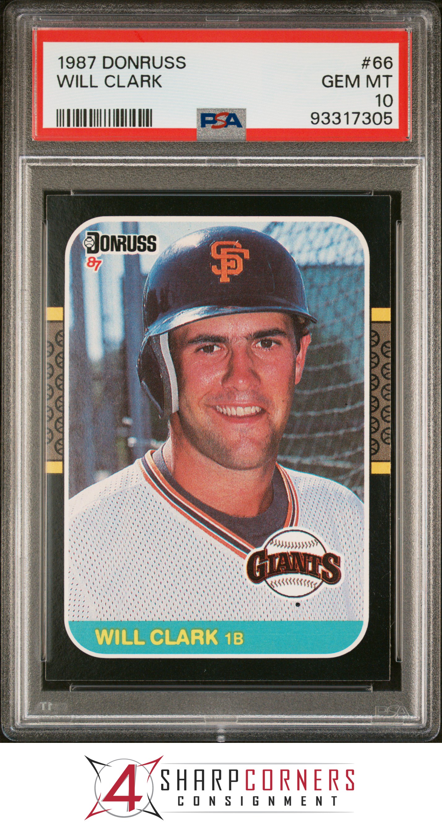 1987 DONRUSS #66 WILL CLARK RC GIANTS PSA 10 - Picture 13 of 52