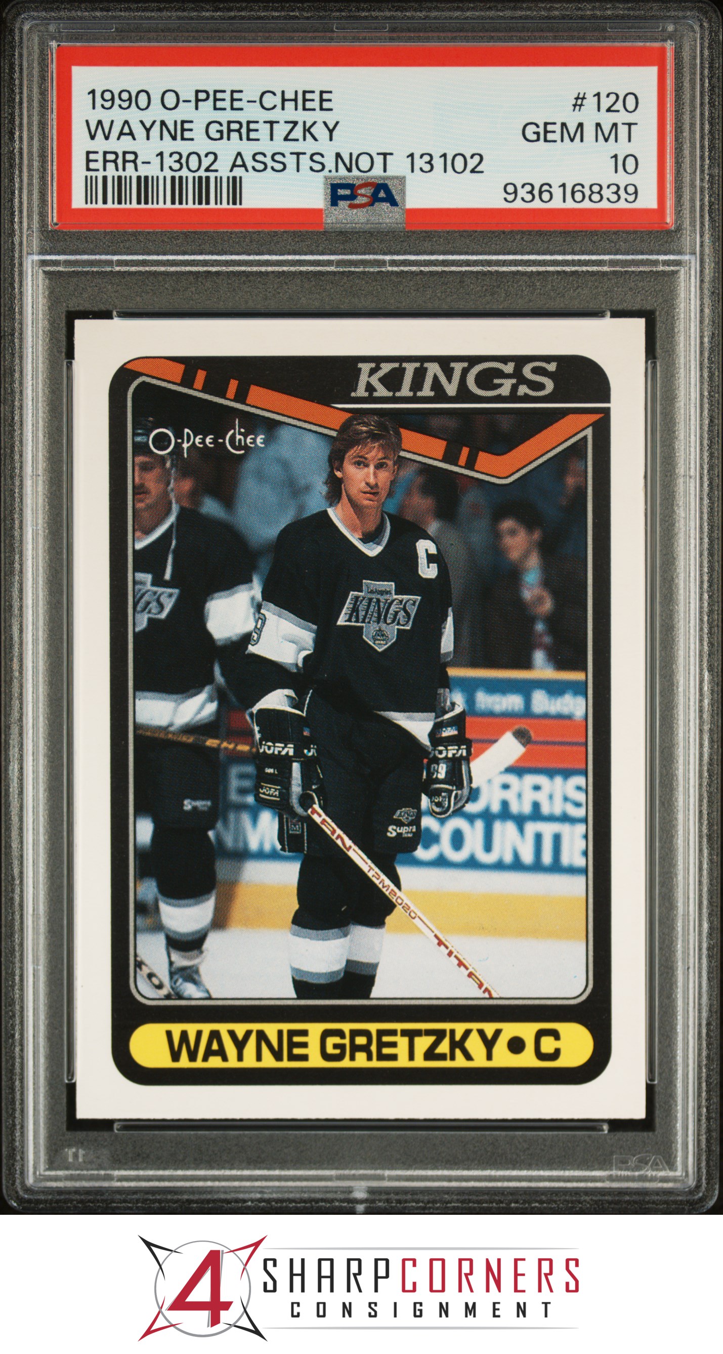 1990 O-PEE-CHEE #120 WAYNE GRETZKY ERR 1302 ASSIST NOT 13102 PSA 10 - Picture 9 of 28