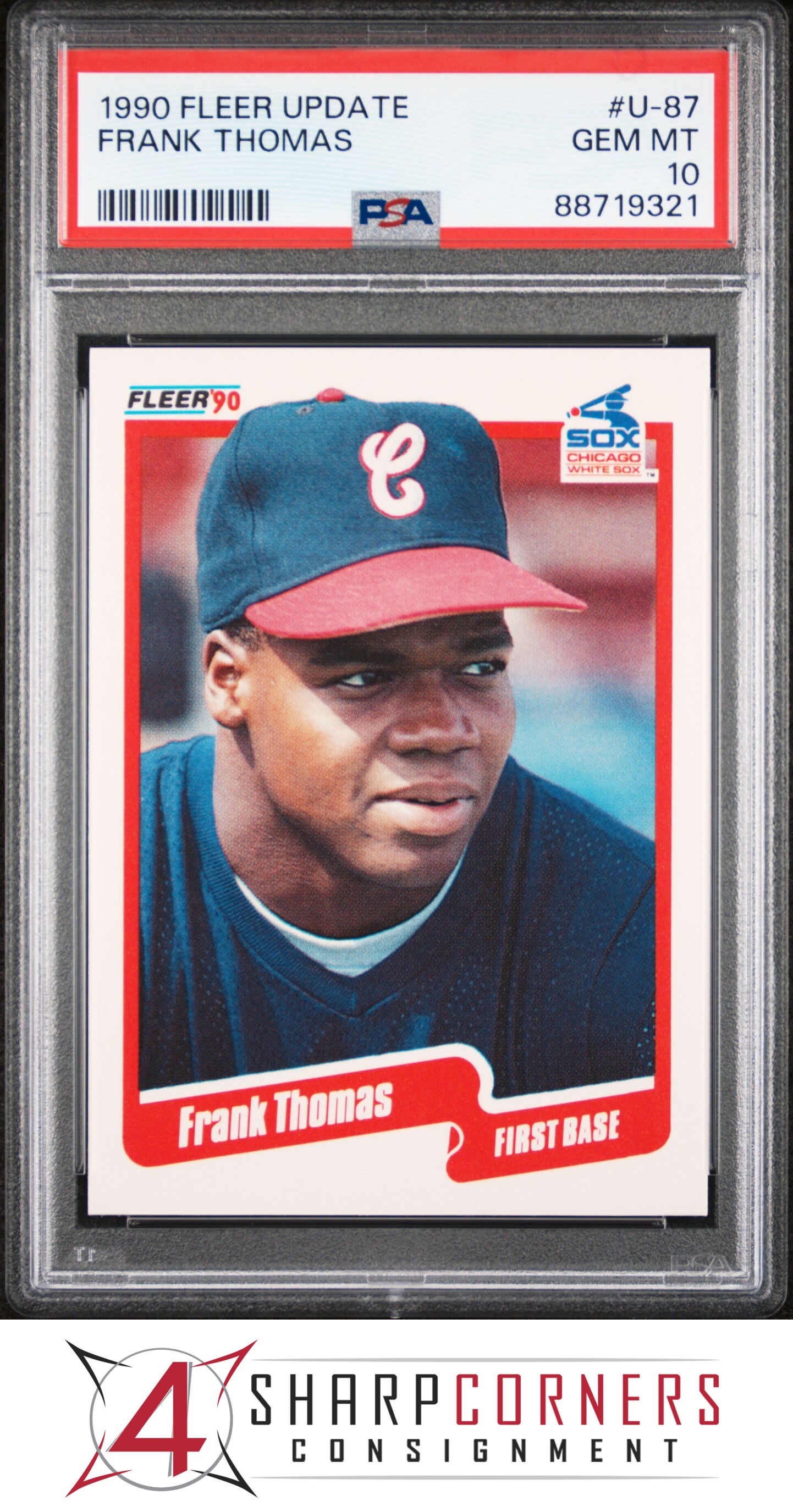 1990 FLEER UPDATE #U-87 FRANK THOMAS RC WHITE SOX HOF PSA 10