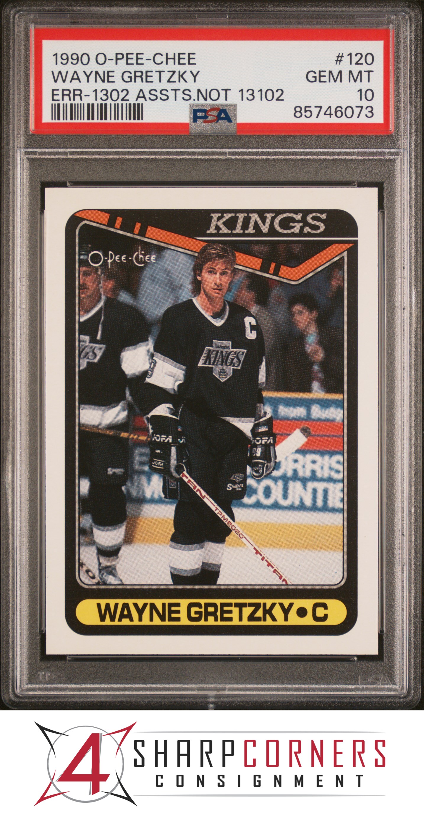 1990 O-PEE-CHEE #120 WAYNE GRETZKY ERR 1302 ASSIST NOT 13102 PSA 10 - Picture 7 of 28
