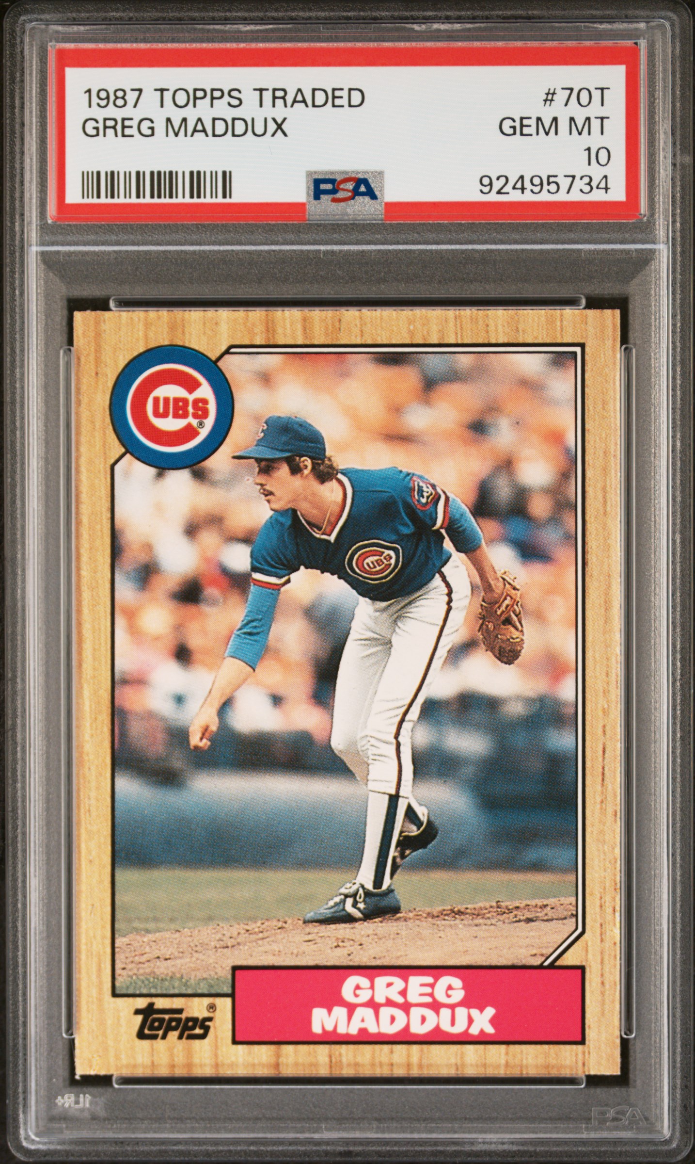 1987 TOPPS TRADED #70T GREG MADDUX RC CUBS HOF PSA 10