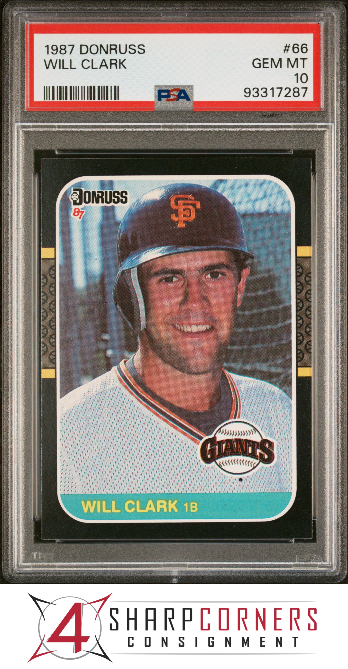 1987 DONRUSS #66 WILL CLARK RC GIANTS PSA 10 - Picture 47 of 52