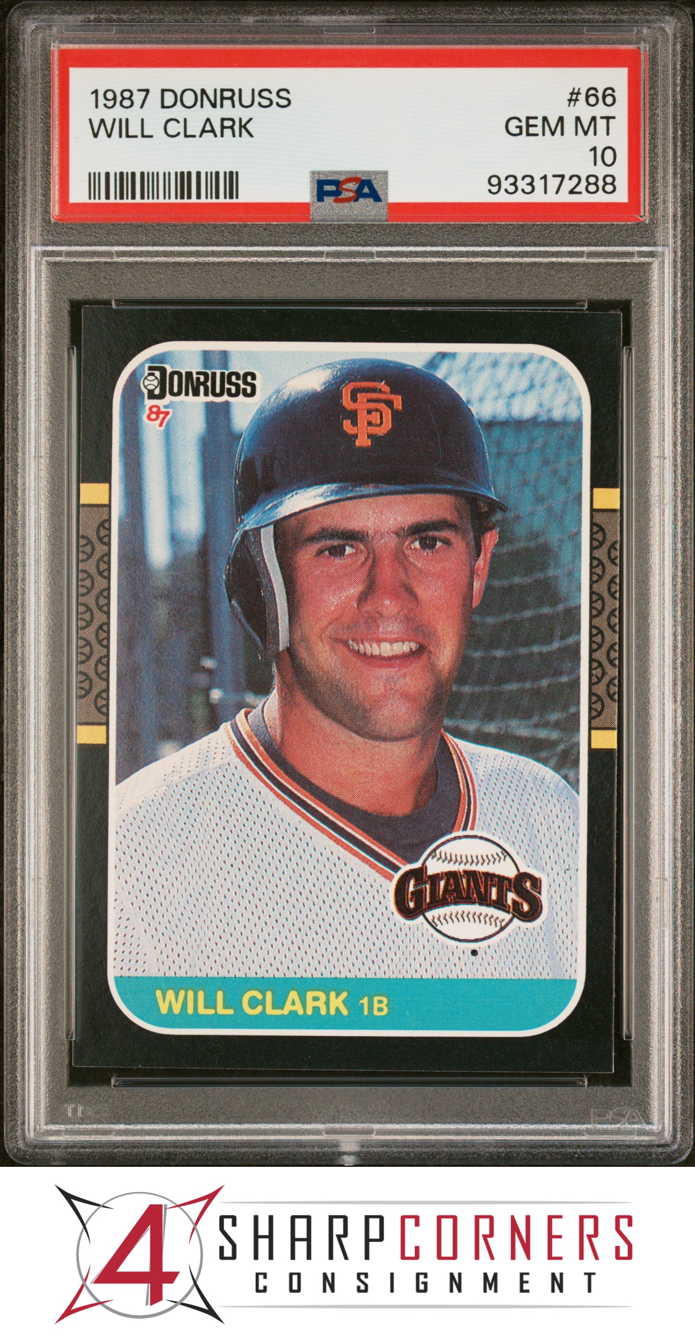 1987 DONRUSS #66 WILL CLARK RC GIANTS PSA 10 - Picture 49 of 52
