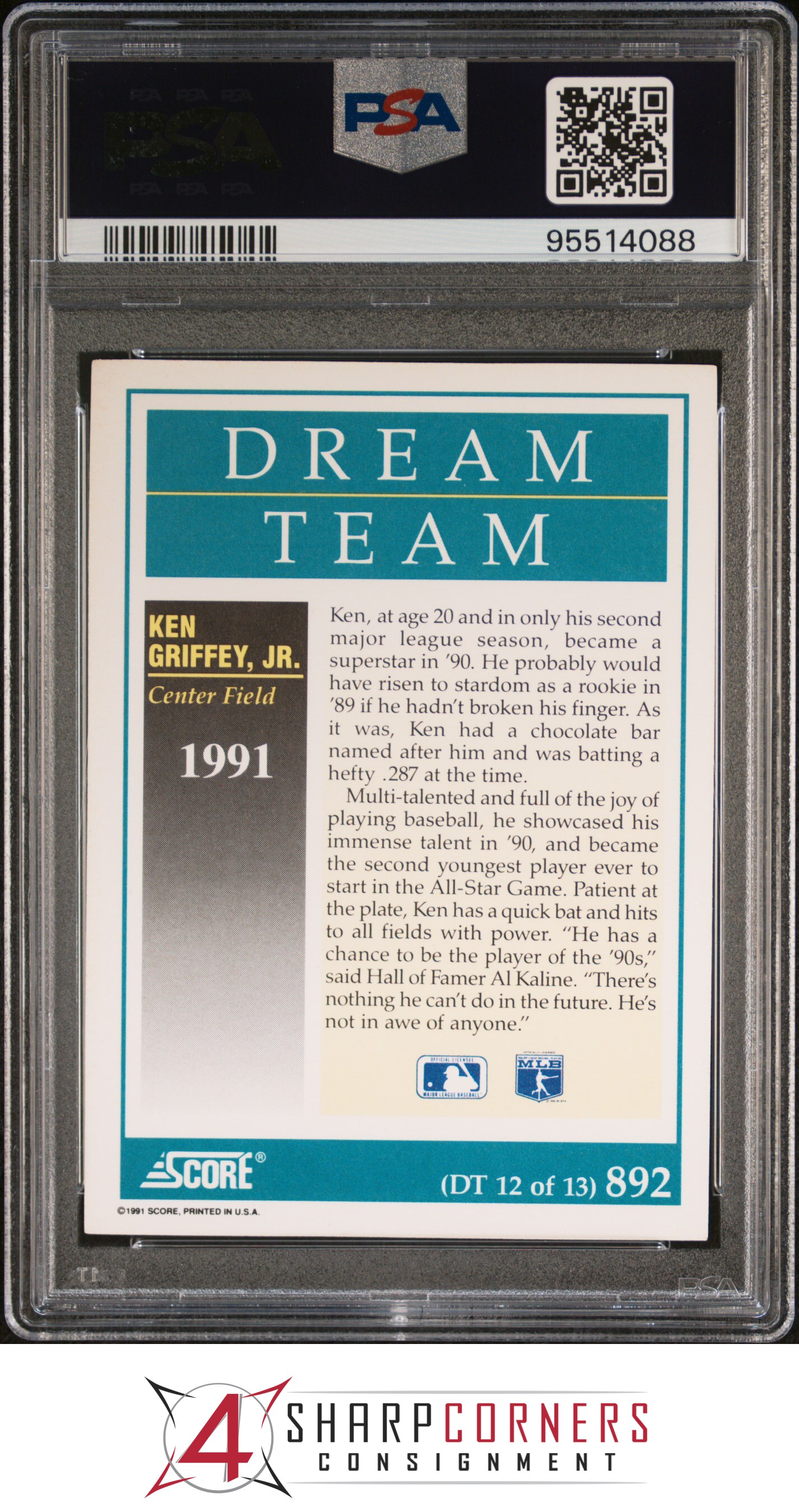 1991 SCORE #892 KEN GRIFFEY JR. DREAM TEAM MARINERS HOF PSA 10 - Picture 8 of 64