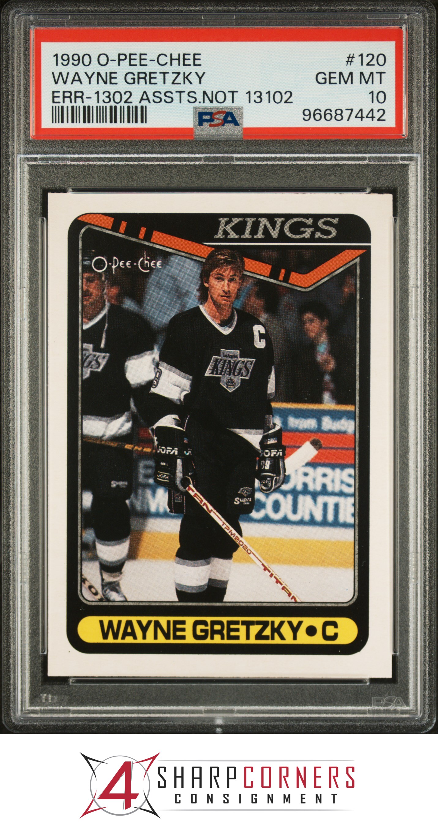 1990 O-PEE-CHEE #120 WAYNE GRETZKY ERR 1302 ASSIST NOT 13102 PSA 10 - Picture 17 of 28