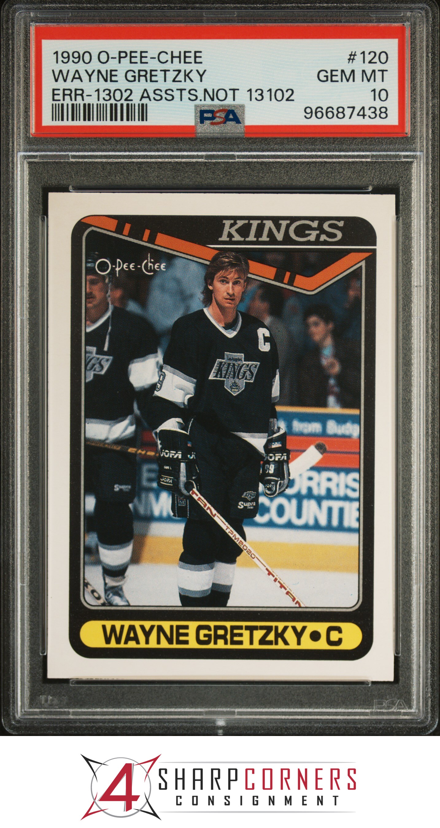 1990 O-PEE-CHEE #120 WAYNE GRETZKY ERR 1302 ASSIST NOT 13102 PSA 10 - Picture 25 of 28