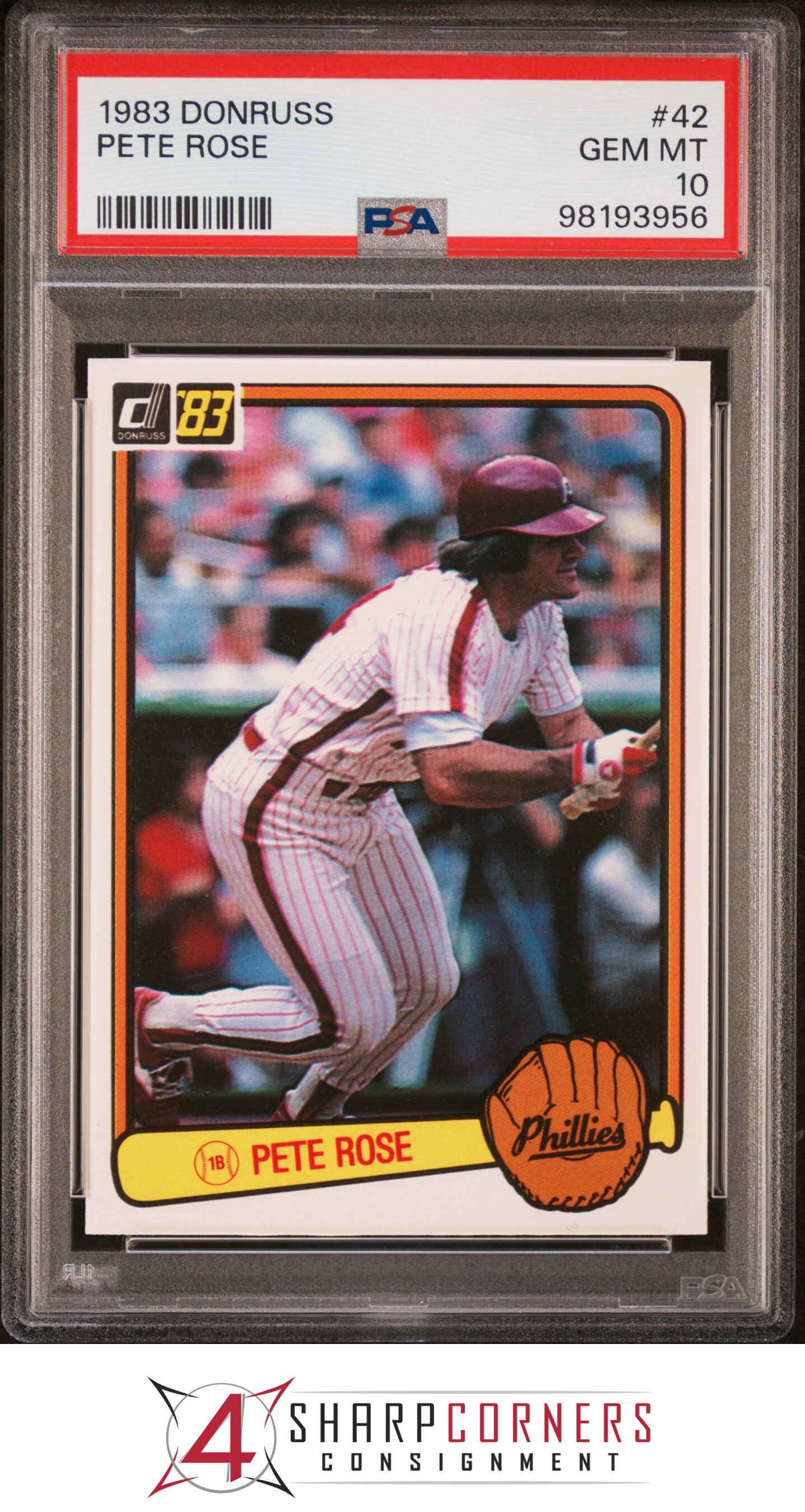 Donruss #42 Pete Rose Phillies 1983 PSA 10 - Imagen 3 de 16