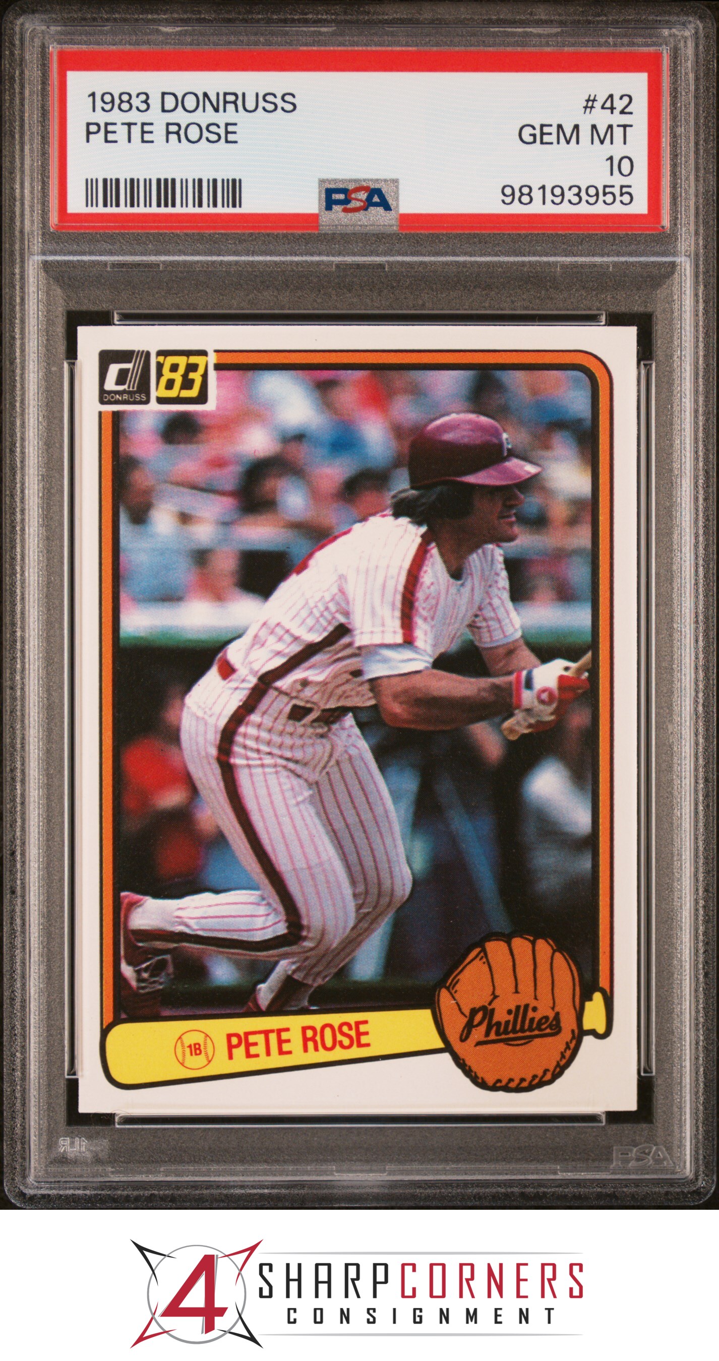 Donruss #42 Pete Rose Phillies 1983 PSA 10 - Imagen 5 de 16