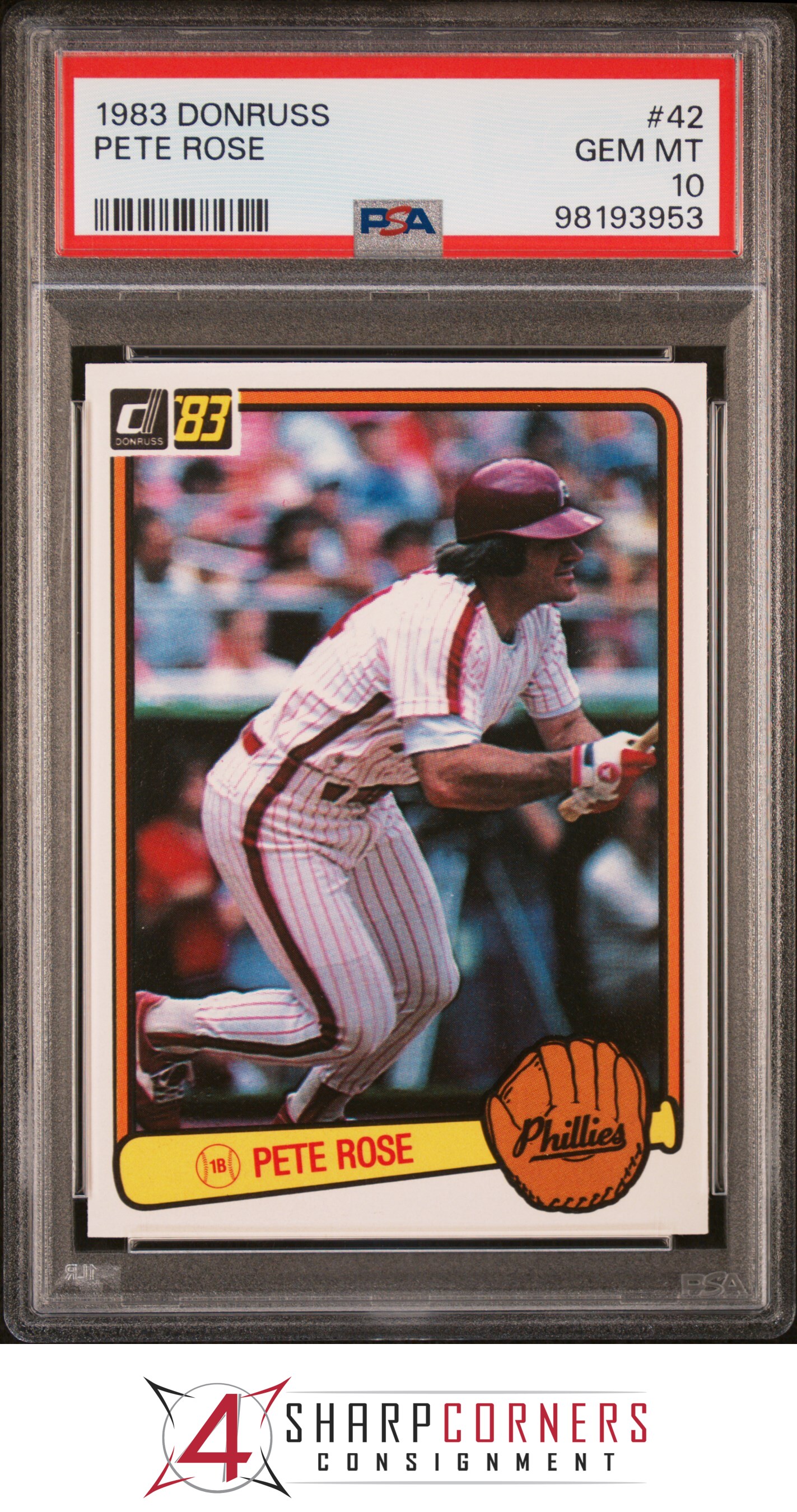 Donruss #42 Pete Rose Phillies 1983 PSA 10 - Imagen 7 de 16