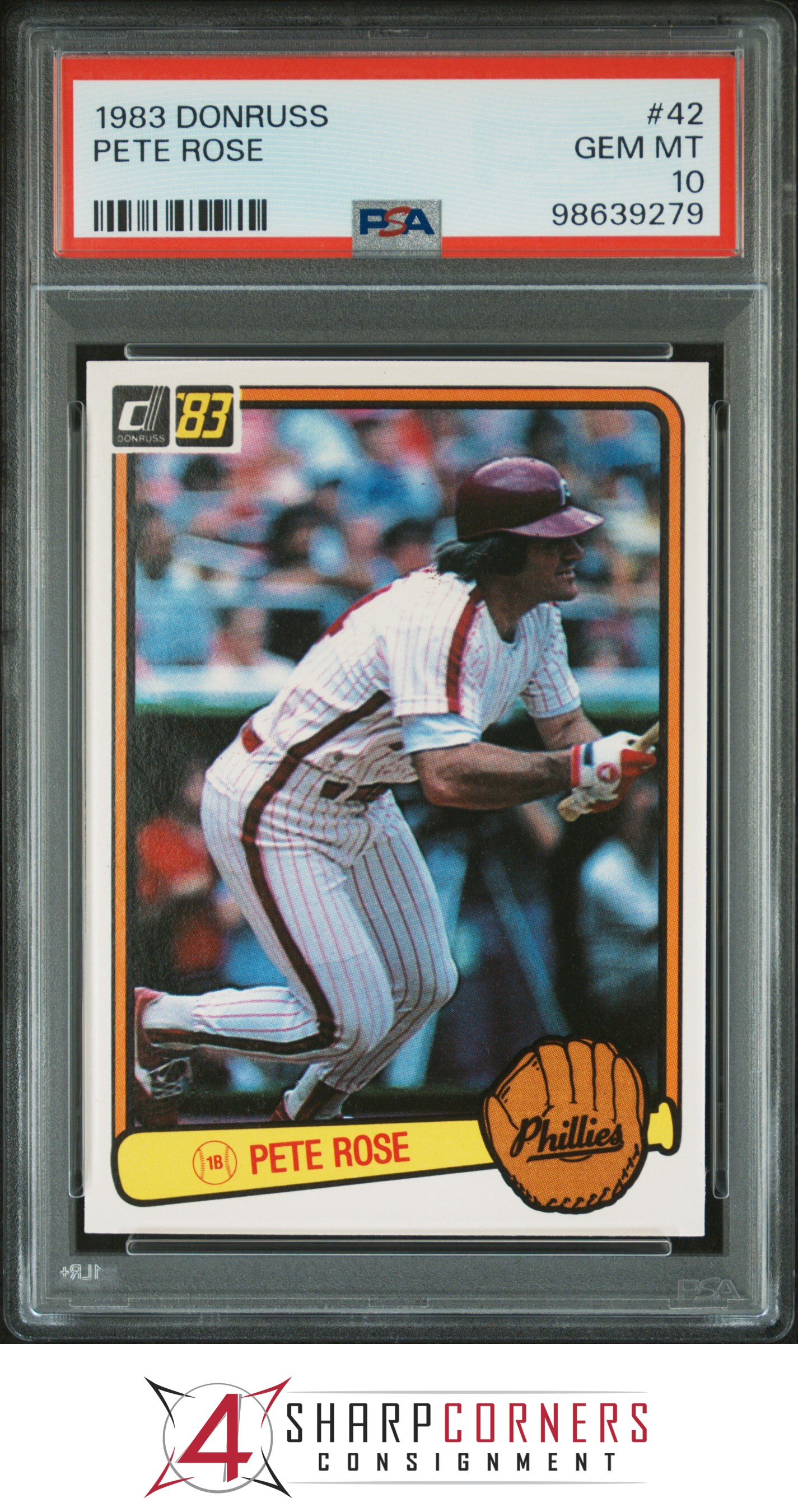 Donruss #42 Pete Rose Phillies 1983 PSA 10 - Imagen 13 de 16