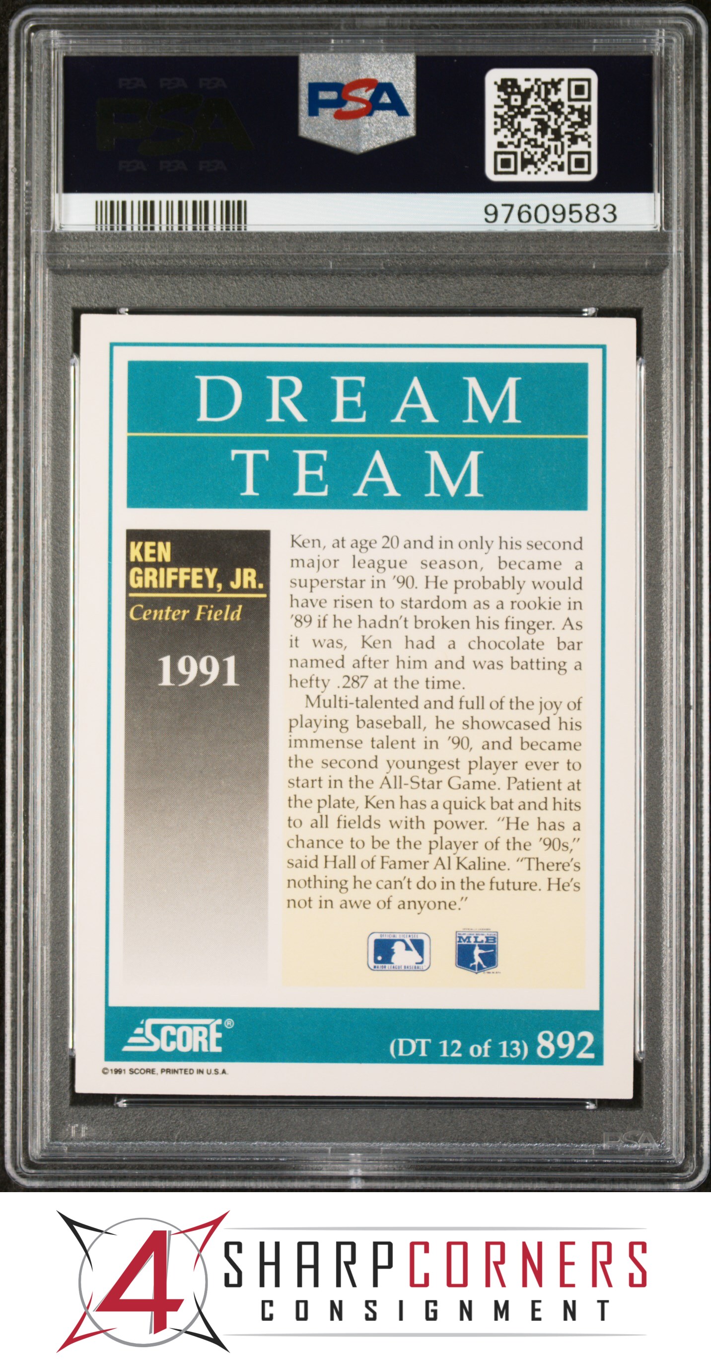 1991 SCORE #892 KEN GRIFFEY JR. DREAM TEAM MARINERS HOF PSA 10 - Picture 24 of 64