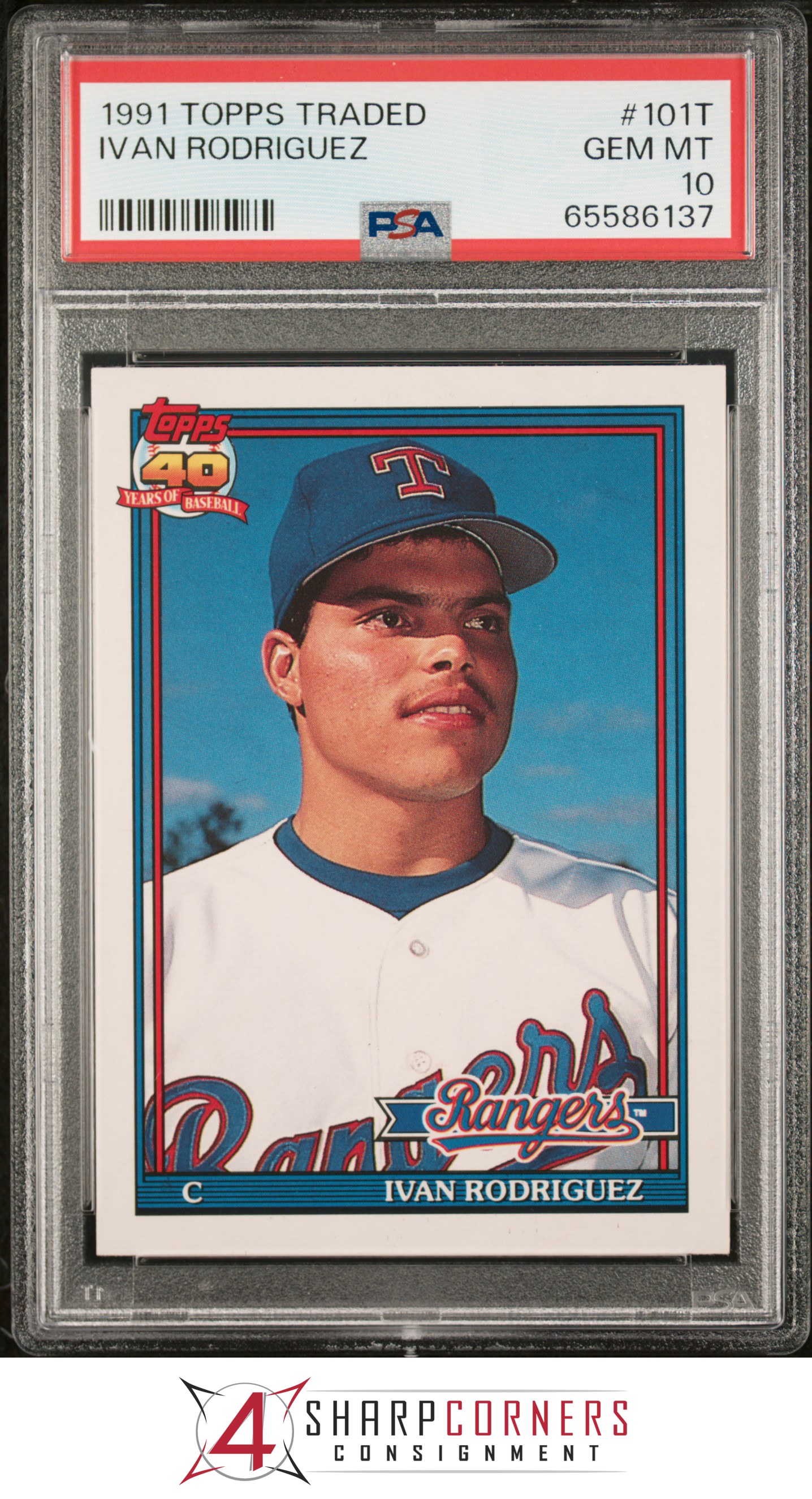 1991 TOPPS TRADED #101T IVAN RODRIGUEZ RC RANGERS HOF PSA 10 - Picture 41 of 42