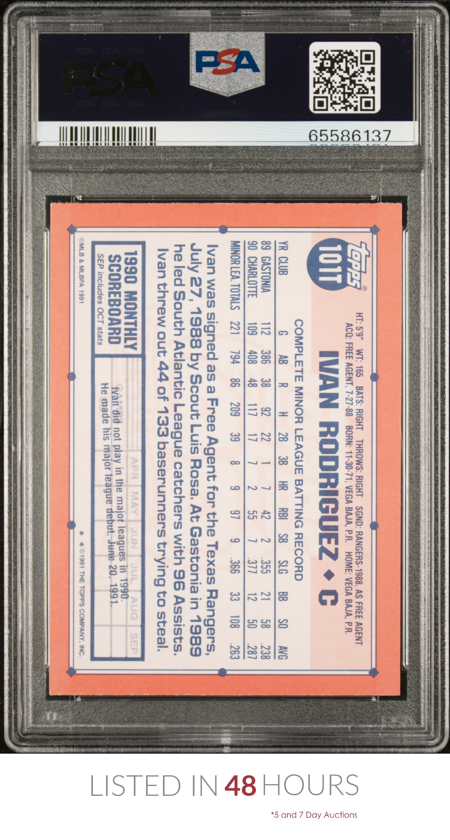 1991 TOPPS TRADED #101T IVAN RODRIGUEZ RC RANGERS HOF PSA 10 - Picture 42 of 42